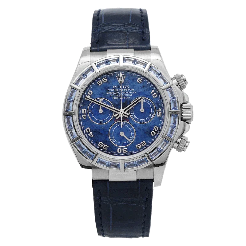 Daytona White Gold Blue Baguette Saphire Sodalite Dial 2004 - 116589