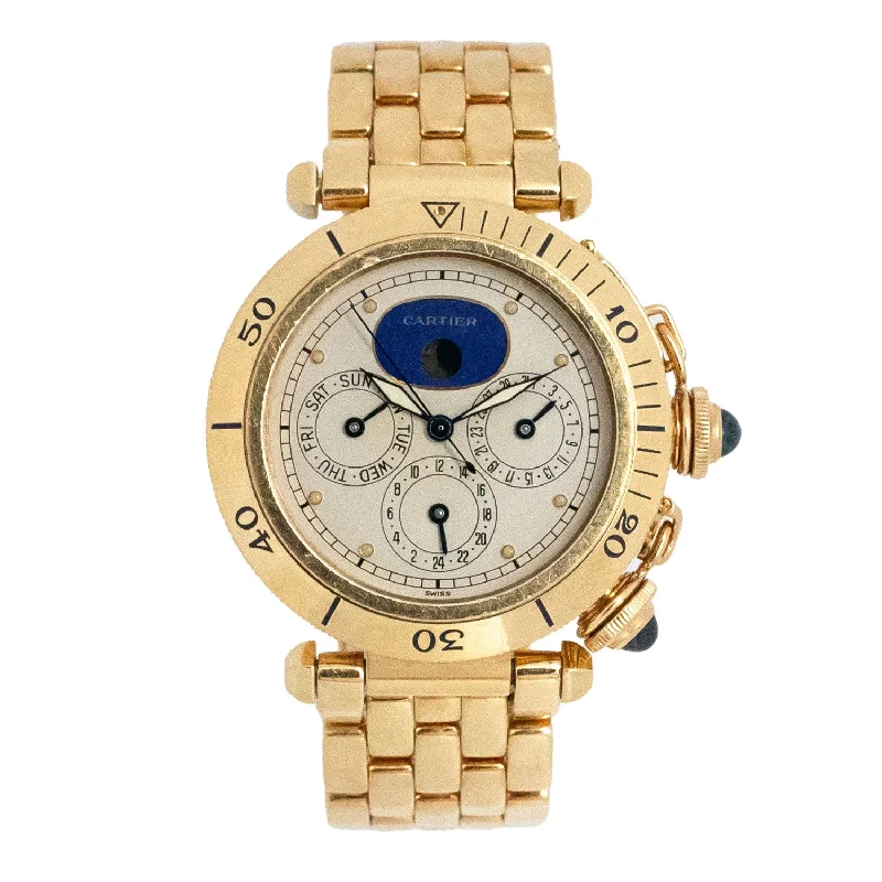 Pasha 38mm Quartz Yellow Gold Perpetual Calender 1990 - 30002