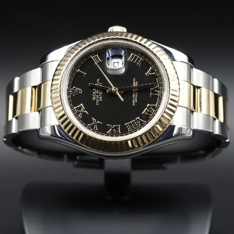 Rolex<br>116333 Datejust II SS/18k Black Roman Numeral Dial