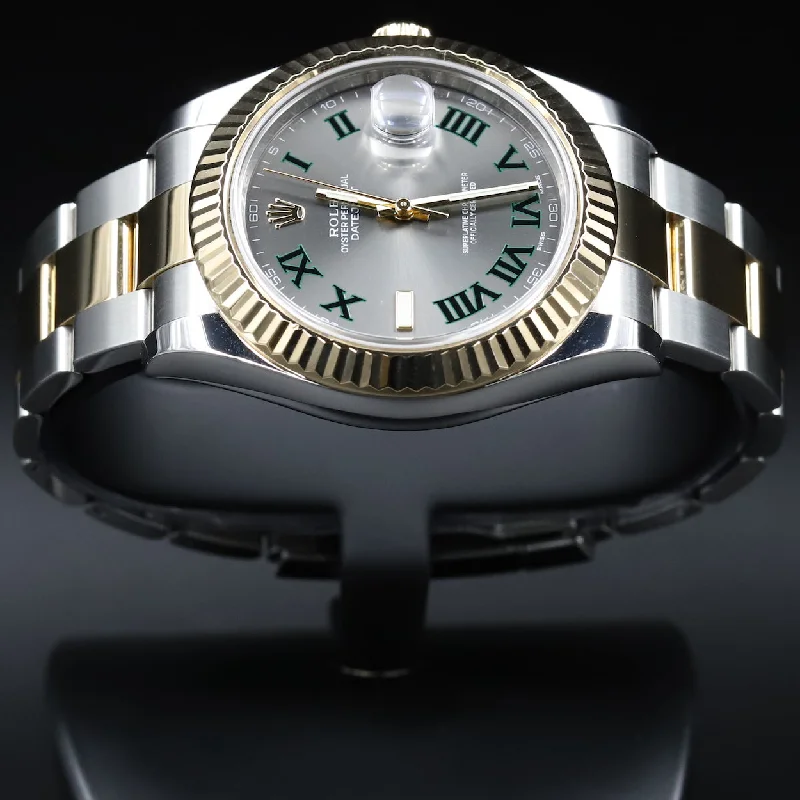 Rolex<br>116333 Datejust II SS/18k Slate Green 'Wimbledon' Dial