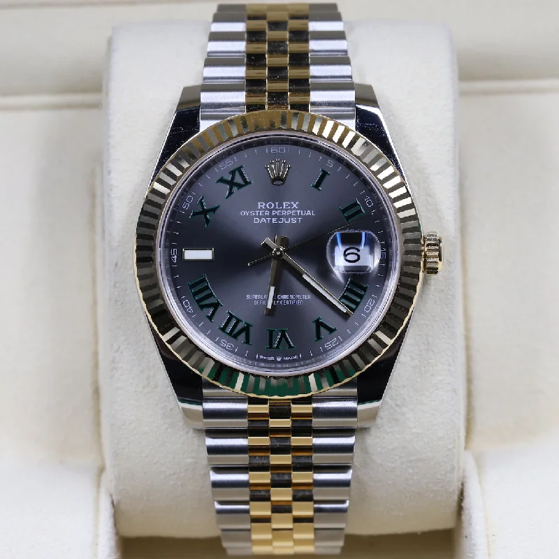 Rolex<br>126333 Datejust 41 18k/SS Slate Green Roman Numeral 'Wimbledon' Dial