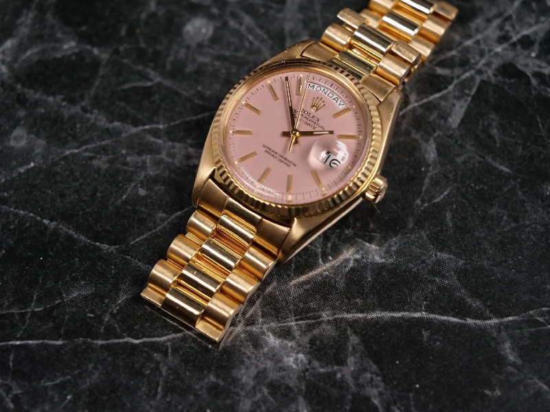 Rolex Coral Pink Stella dial day date