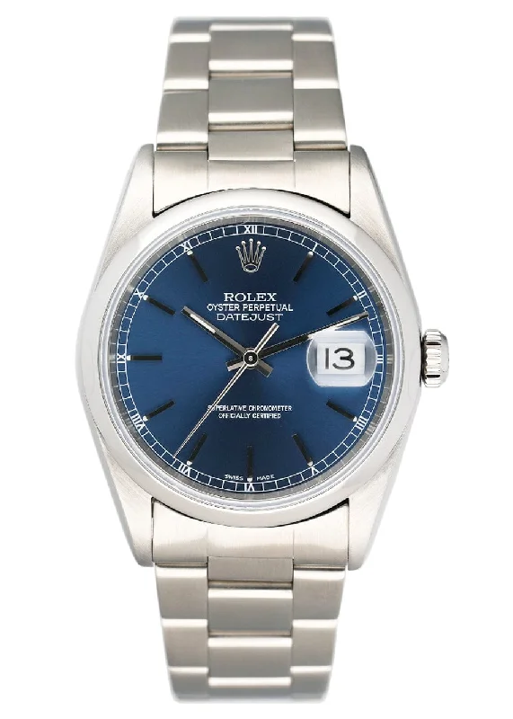 Rolex Datejust 16200 Blue Dial Mens Watch