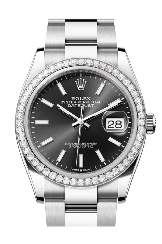 Rolex Datejust 36 Black Dial Ladies Watch 126284RBR 126284RBR-0048