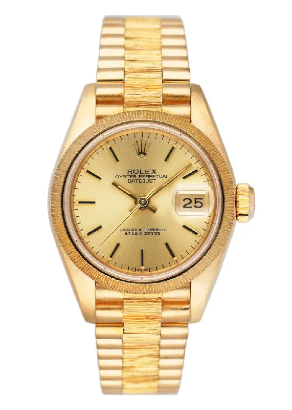 Rolex Datejust 69278 Champagne Dial Bark Finish Ladies Watch