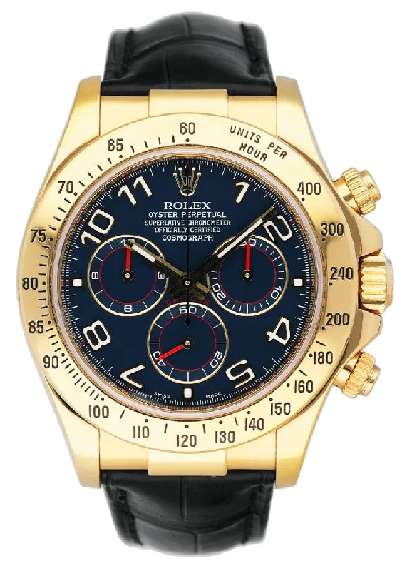 Rolex Daytona 116518 Blue Racing dial Yellow Gold Mens Watch