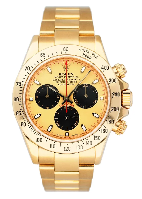 Rolex Daytona 116528 Champagne Dial Mens Watch Box Papers