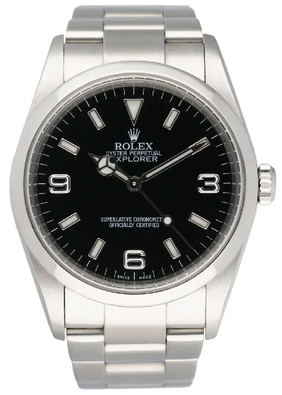 Rolex Explorer 114270 Black Dial Stainless Steel Mens Watch