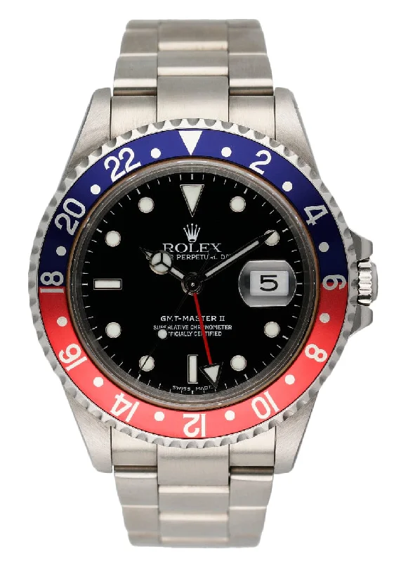 Rolex GMT Master II 16710 Pepsi Bezel Mens Watch Box Papers