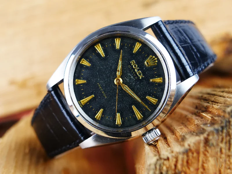 Rolex Oyster Precision black gilt dial