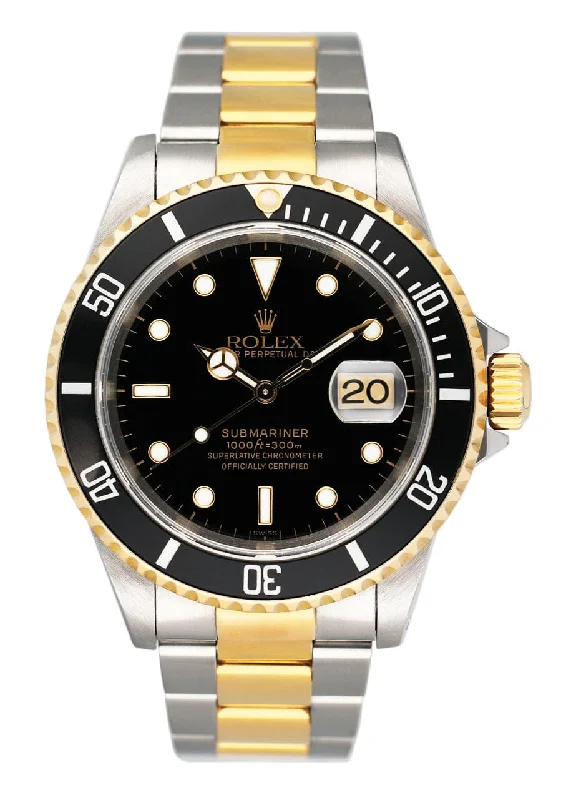 Rolex Submariner Date 16613 Black Dial Mens Watch Box Papers