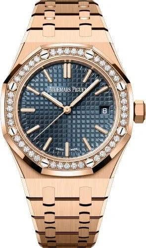 Audemars Piguet Royal Oak 37mm Selfwinding "50th Anniversary" Rose Gold Diamond Bezel Blue Dial - 15551OR.ZZ.1356OR.02