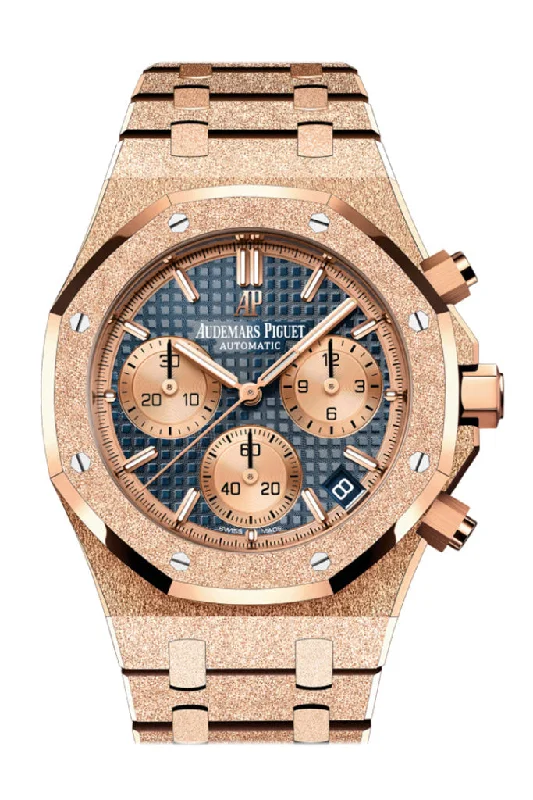 Audemars Piguet Royal Oak 41 Chronograph Blue Dial Frosted  Rose Gold 26239OR.GG.1224OR.01 DCM