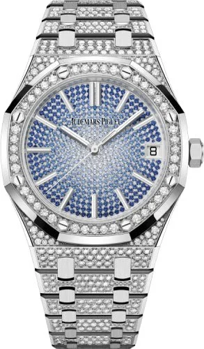 Audemars Piguet Royal Oak "50th Anniversary" 41mm White Gold/Diamond Sapphire Paved Dial | 15512BC.ZZ.1322BC.01