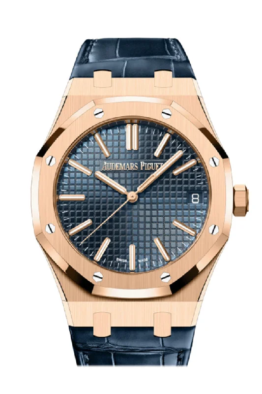 Audemars Piguet Royal Oak 41  Bleu nuit nuage 50 Dial Pink gold Watch 15510OR.OO.D315CR.02