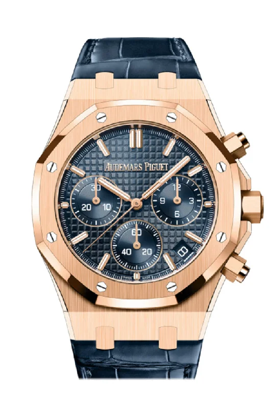 Audemars Piguet Royal Oak 41 Blue Dial Rose Gold Watch 26240OR.OO.D315CR.02