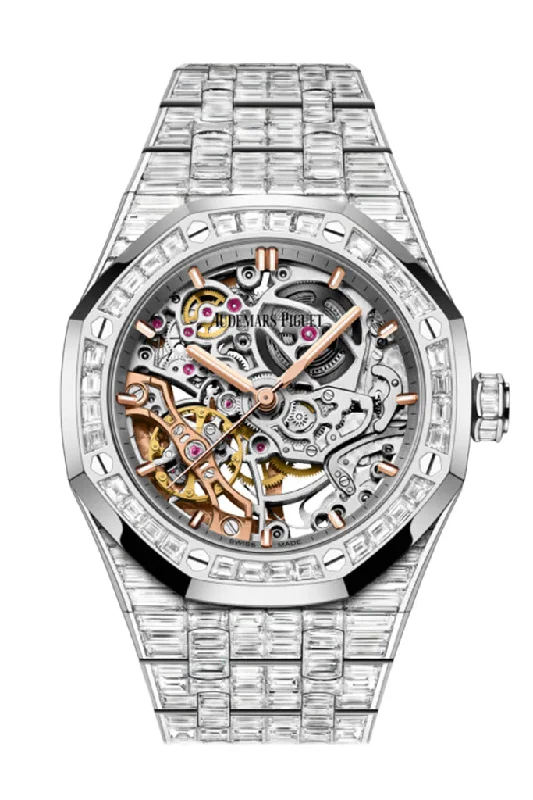 Audemars Piguet Royal Oak 37 Frosted Gold Double Balance Wheel Openworked White Gold Watch 15469BC.ZZ.1260BC.01