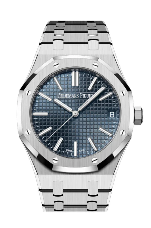 Audemars Piguet Royal Oak 39 Jumbo Extra Thin Stainless Steel Blue Dial Watch 16202ST.OO.1240ST.02