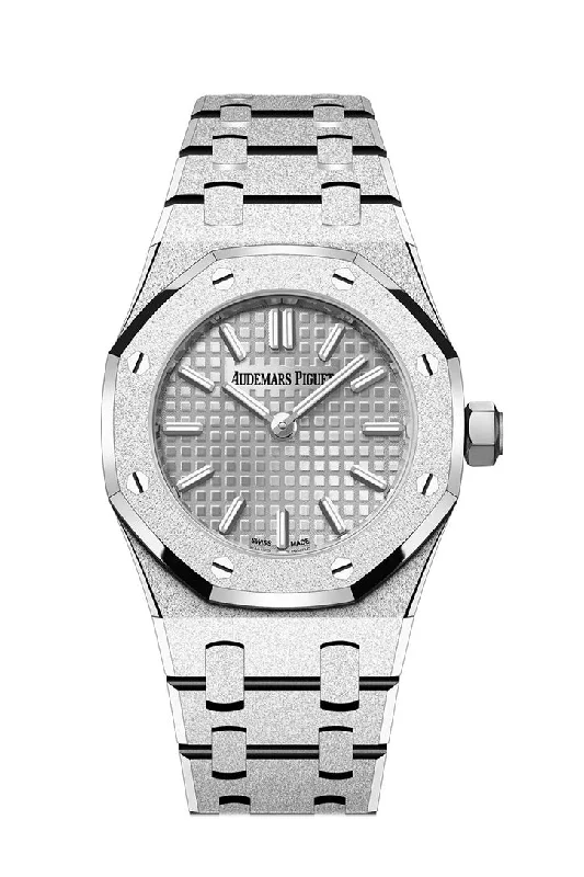 Audemars Piguet Royal Oak Mini Frosted Gold Quartz White Gold Dial 67630BC.GG.1312BC.01