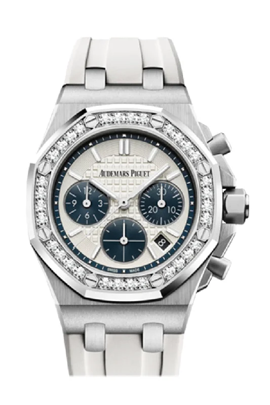 Audemars Piguet Royal Oak Offshore 37 Chronograph Stainless Steel Silver Dial Diamond Bezel 26231ST.ZZ.D010CA.01