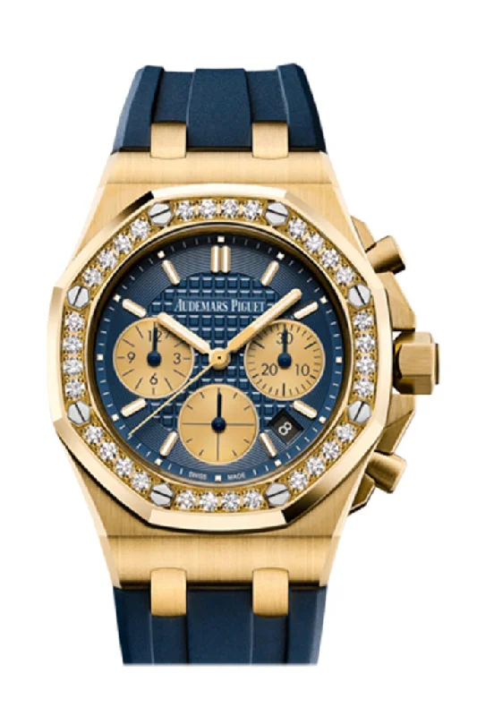 Audemars Piguet Royal Oak Offshore 37 Chronograph Yellow Gold Blue Dial Diamond 26231BA.ZZ.D027CA.01