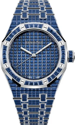 Audemars Piguet Royal Oak Selfwinding Blue Sapphire 37mm "50th Anniversary" White Gold Blue Dial | 15554BC.SS.1274BC.01