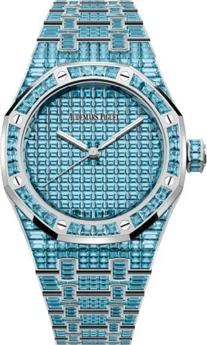 Audemars Piguet Royal Oak Selfwinding Blue Topaz 37mm "50th Anniversary" White Gold Blue Dial | 15554BC.TO.1274BC.01