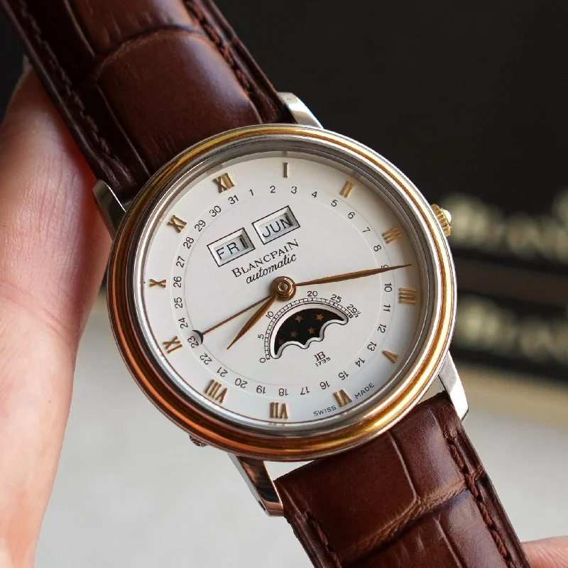 Blancpain Two-Tone Villeret Triple Calendar Moonphase Automatic, Steel and Yellow Gold