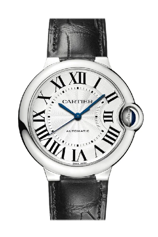 Cartier Ballon Bleu 36mm Strap Silver Dial WSBB0028