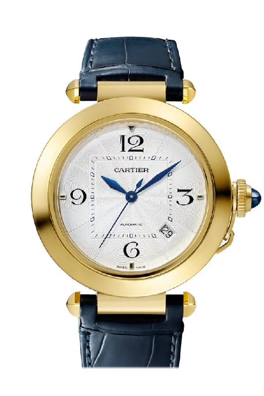 Cartier Pasha Yellow Silver Dial Watch WGPA0007