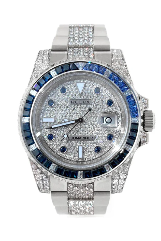 Custom Diamond Rolex Submariner Mens Watch 116610LN 116610