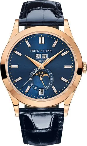 Patek Philippe Complications 38.5 mm Rose Gold Blue Baguette Diamond Dial - 5396R-015