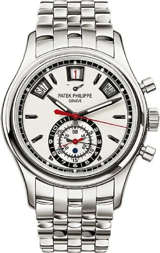 Patek Philippe Complications Day-Date Annual Calendar Chronograph Stainless Steel 40.5mm White Dial Bracelet | 5960/1A-001