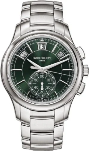 Patek Philippe Complications Flyback Chronograph Annual Calendar Stainless Steel Olive Green Dial | 5905/1A-001