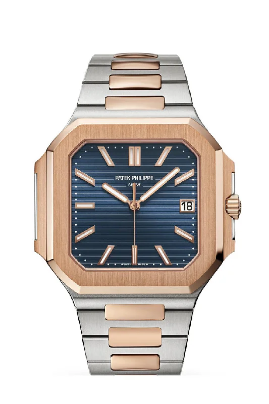 Patek Philippe Cubitus Blue Dial Stainless Steel and Rose Gold Watch 5821/1AR