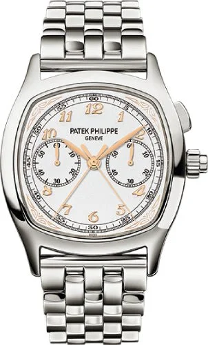 Patek Philippe Grand Complications Perpetual Calendar Day Month Moon Phase 37 x 44.6mm Silver Arabic Stainless Steel Manual | 5950/1A-013