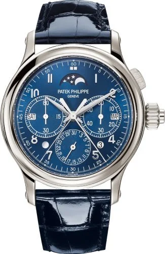 Patek Philippe Grand Complications Split-Seconds Chronograph Perpetual Calendar Platinum Blue Dial- 5372P-001