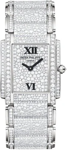 Patek Philippe Ladies Twenty~4 Ladies White Gold Pave Diamond Dial | 4910/52G