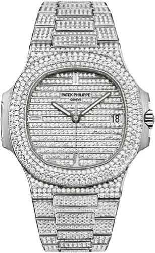 Patek Philippe Nautilus 40mm White Gold Diamond Pave White Gold Diamond Set Automatic | 5719/1G-001