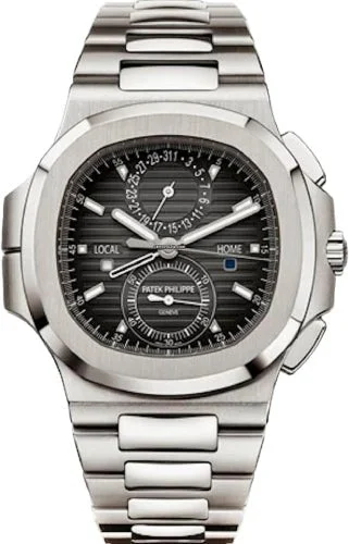 Patek Philippe Nautilus Flyback 40.5 mm Chronograph Travel Time Chronograph Stainless Steel Grey Dial - 5990/1A-001