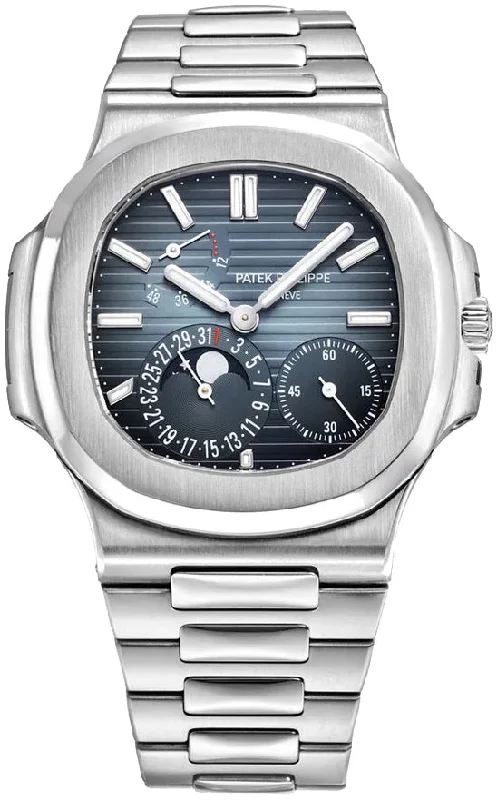 Patek Philippe Nautilus Moon Phase 40mm Blue Dial Stainless Steel Watch 5726/1A-014 Box Papers