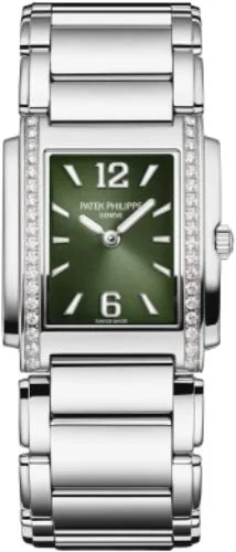 Patek Philippe Twenty~4 Ladies Stainless Steel Olive Green Dial | 4910/1200A-011