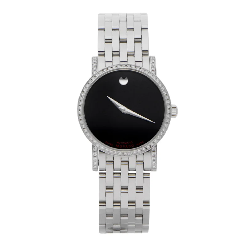 Reloj Movado para dama en acero inoxidable.