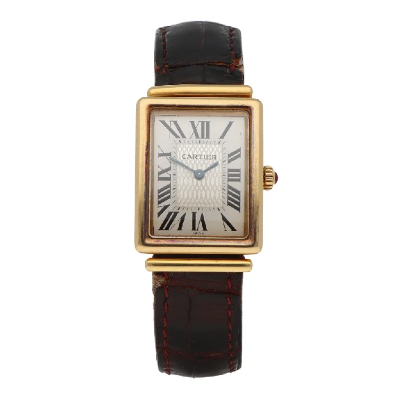 Reloj Cartier para dama/unisex modelo Driver's en oro amarillo 18 kilates correa piel.