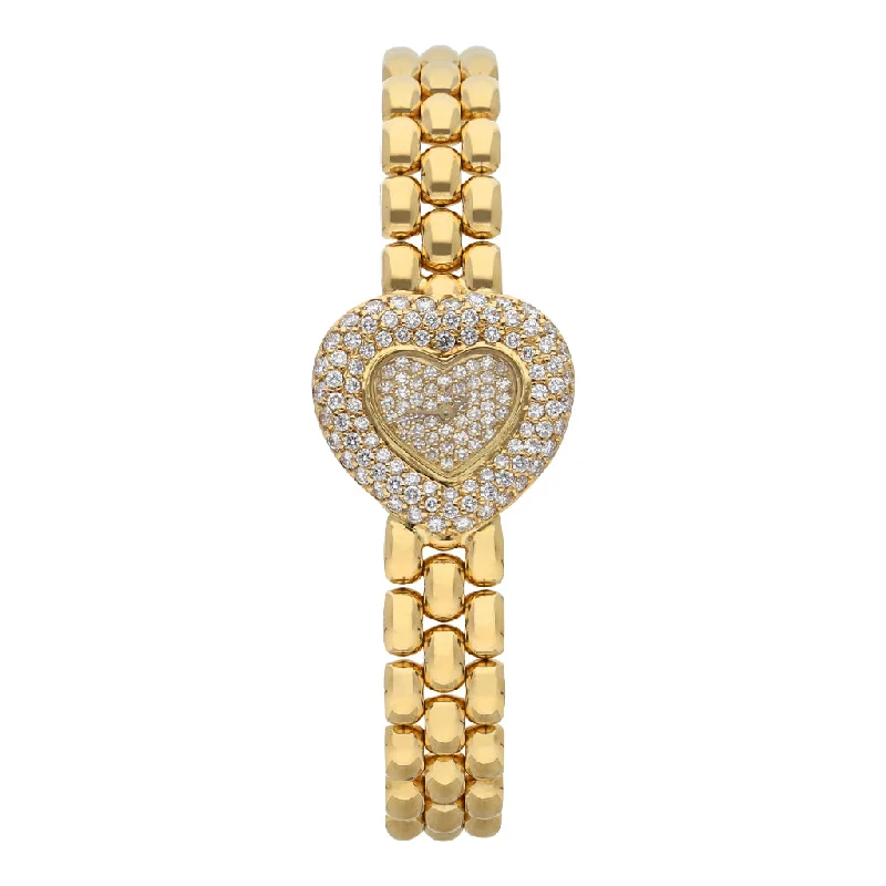 Reloj Chopard para dama modelo Happy Diamonds en oro amarillo 18 kilates.