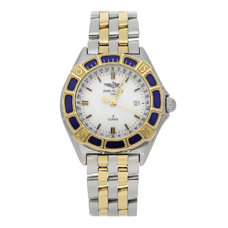 Reloj Breitling para dama modelo J Class vistas en oro amarillo 18 kilates.