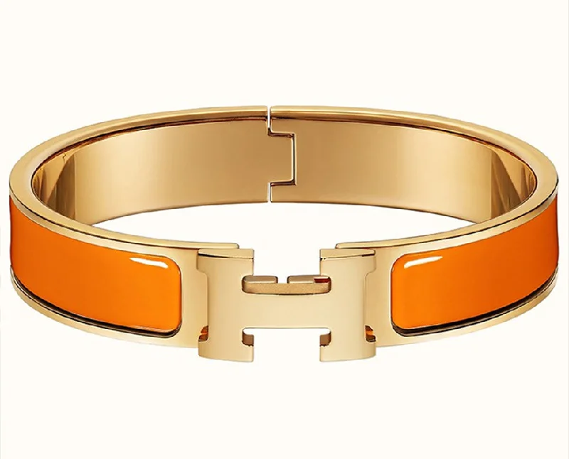 Hermes 700001F 23PM Click Ash PM Bangle Bracelet Rose Orange Women's Bracelet / TR