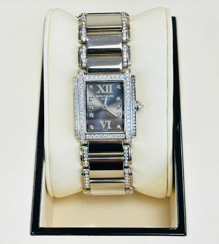 Patek Philippe Twenty~4 ref. 4908 White Gold Factory Diamonds PreOwned