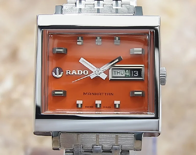 Rado Manhattan Swiss Mens 35mm Vintage Rare Stainless St Automatic Watch